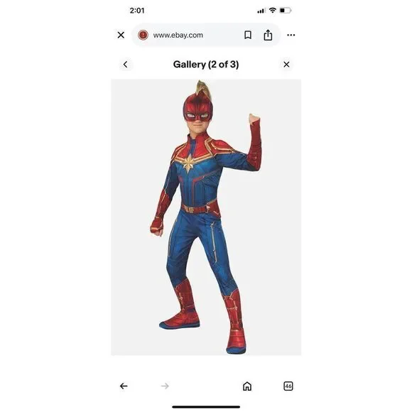 Girls Costume Rubie's Captain Marvel Hero Small - Picture 1 of 3